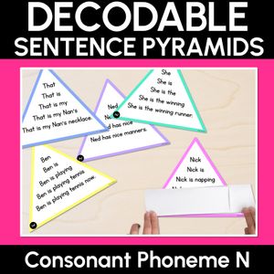 CONSONANT PHONEME N WORDS - Decodable Sentence Pyramids - Phonics Fluency
