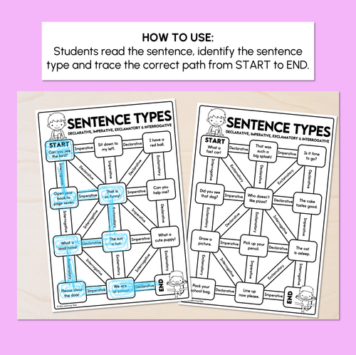 Resource preview 2 for Sentence Types Maze Race