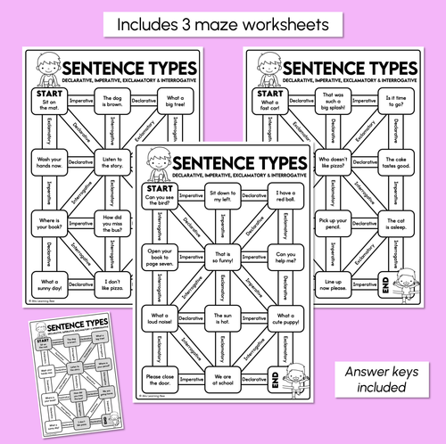 Resource preview 3 for Sentence Types Maze Race