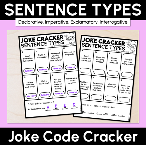Resource preview 1 for Joke Code Cracker - Sentence Types