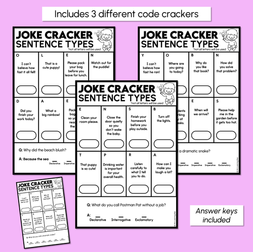 Resource preview 3 for Joke Code Cracker - Sentence Types