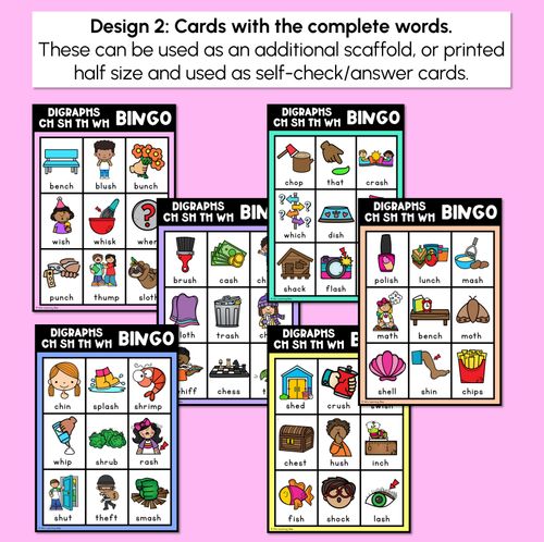 Resource preview 3 for CH, SH, TH, WH SOUND BINGO - Consonant Digraphs Game