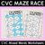 1 for CVC Words Maze Race - Mixed CVC Words Worksheets