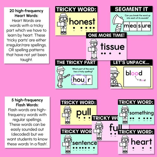 Resource preview 3 for High Frequency Heart Word Lessons SET 8 - WORDS WITH TRICKY SPELLINGS