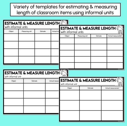 Resource preview 3 for Estimating & Measuring Length with Informal Units - Printables