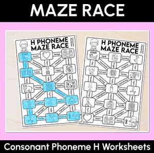 Consonant Phoneme H Words Maze Race - Consonant H Words Worksheets