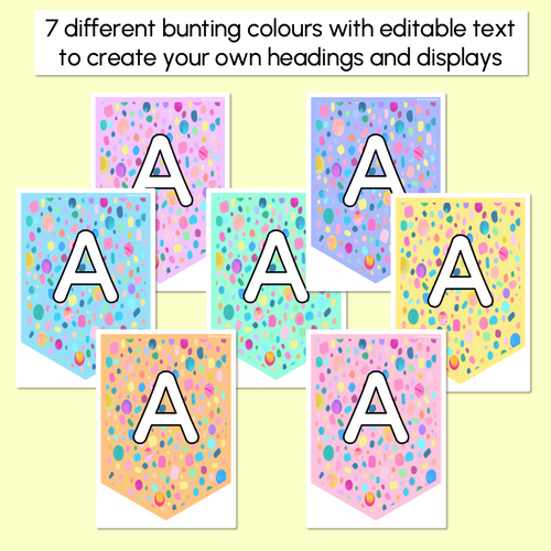 Resource preview 2 for EDITABLE BUNTING - The Kasey Rainbow Collection
