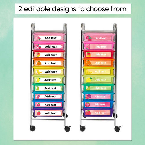 Resource preview 3 for Editable Rainbow Trolley Labels - The Tutti Frutti Collection - Colourful Classroom Decor