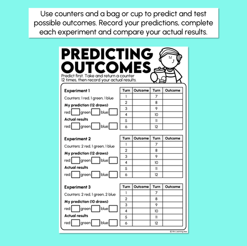 Resource preview 2 for Predicting Outcomes - Chance Activity
