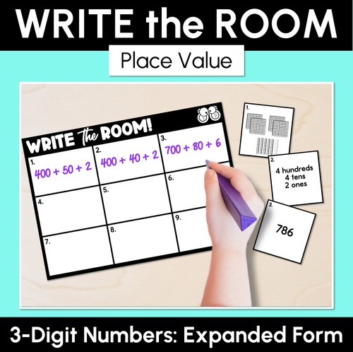 Resource preview 1 for Write the Room - 3-Digit Numbers Expanded Form