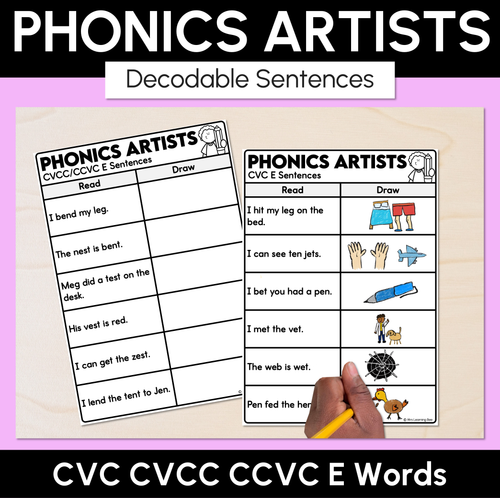 Resource preview 8 for Phonics Artists - CVC CVCC CCVC Decodable Words & Sentences Complete Bundle