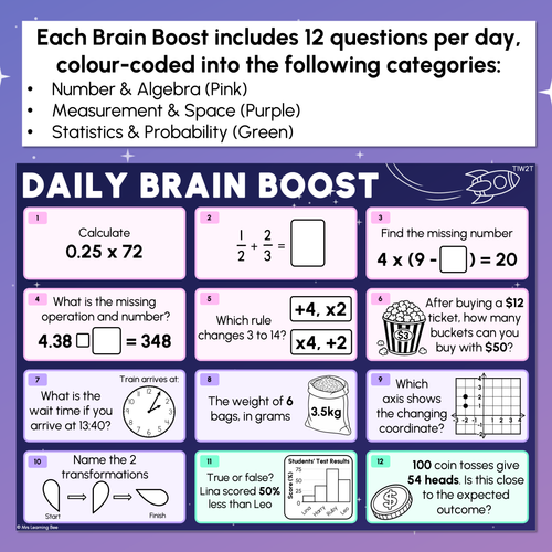 Resource preview 2 for Year 6 Maths Review - Daily Brain Boosts - Set 1