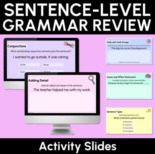Resource preview 1 for Sentence-level Grammar Review Activity Slides