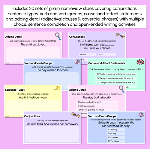 Resource preview 2 for Sentence-level Grammar Review Activity Slides