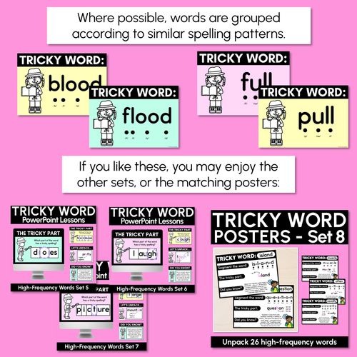 Resource preview 4 for High Frequency Heart Word Lessons SET 8 - WORDS WITH TRICKY SPELLINGS