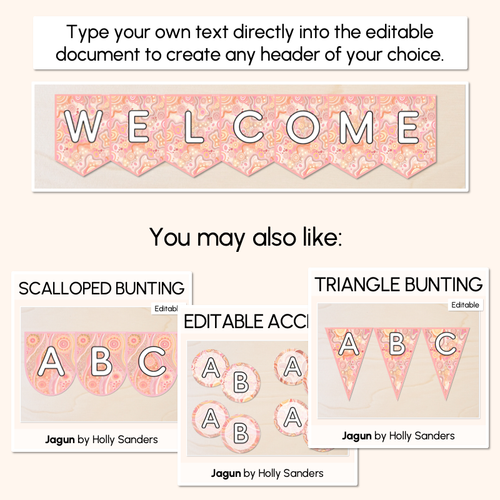 Resource preview 3 for EDITABLE BUNTING - The Jagun Collection