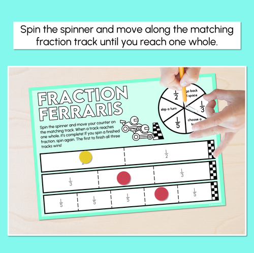 Resource preview 2 for Fraction Ferraris - Fraction Spinner Mats