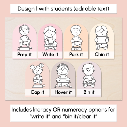 Resource preview 2 for  Whiteboard Expectations - Editable Neutral Arches - Instructional Signs