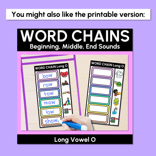 Resource preview 4 for Long Vowel O Word Chains for Beginning, Middle & End Sounds - Decodable PowerPoint