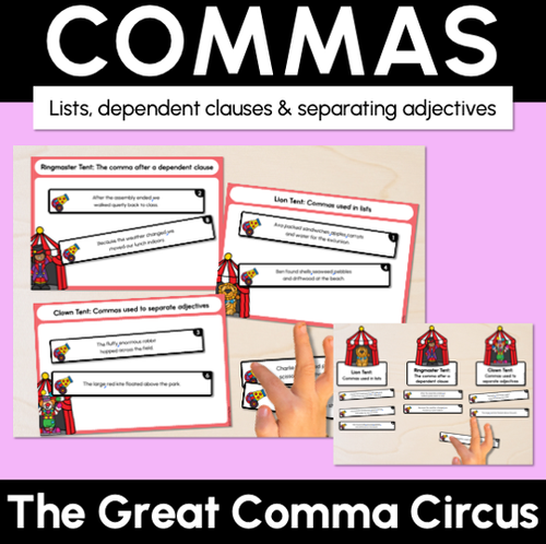 Resource preview 1 for The Great Comma Circus - Commas Activity