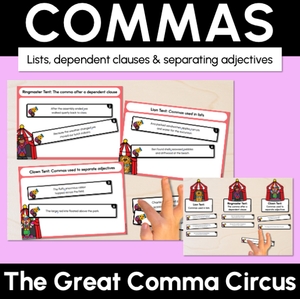 The Great Comma Circus - Commas Activity