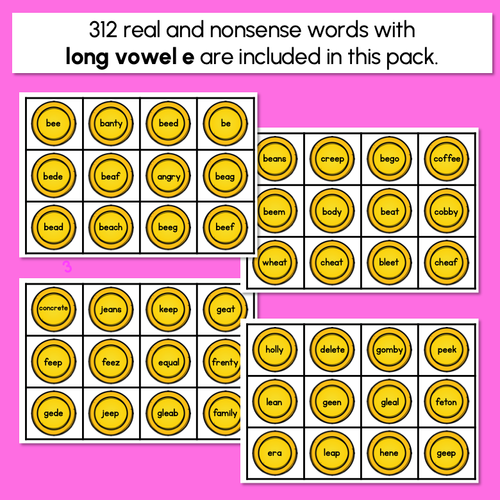 Resource preview 3 for  Real and Nonsense Long Vowel E Words - Phonics Game - BURIED TREASURE