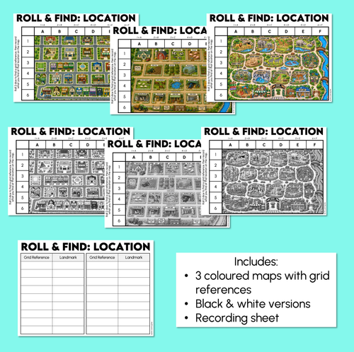 Resource preview 3 for Finding Locations Using Grid References - Roll and Find Activity