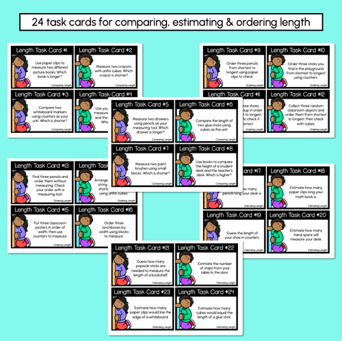Resource preview 2 for Length Task Cards - Compare, Estimate & Order with Informal Units