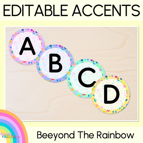 Resource preview 1 for EDITABLE ACCENTS - Alphabet - The Kasey Rainbow Collection