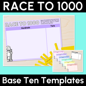 Race to 1000 - Trading Base Ten Blocks - Student Templates