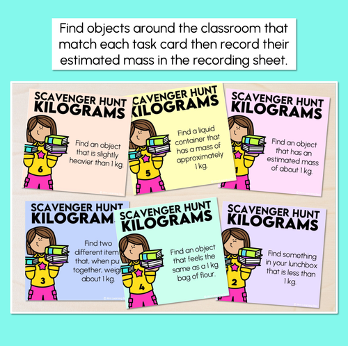 Resource preview 2 for Scavenger Hunt - Estimating Mass Task Cards