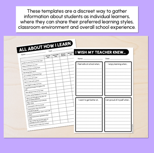 Resource preview 2 for How I Learn - Student Voice & Get to Know You Activity