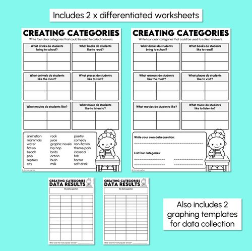 Resource preview 3 for Creating Categories - Data Categories Worksheets