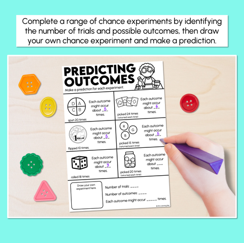 Resource preview 2 for Predicting Outcomes - Chance Worksheets
