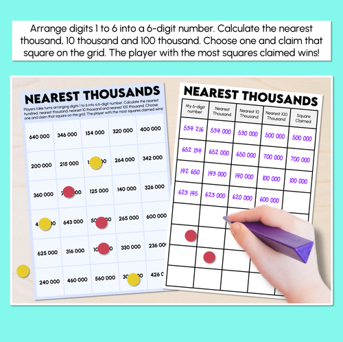 Resource preview 2 for Finding the Nearest Thousands Game - Thousands, 10 Thousands, 100 Thousands