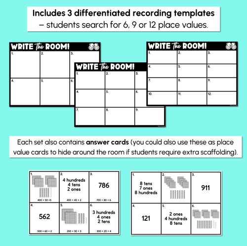 Resource preview 3 for Write the Room - 3-Digit Numbers Expanded Form