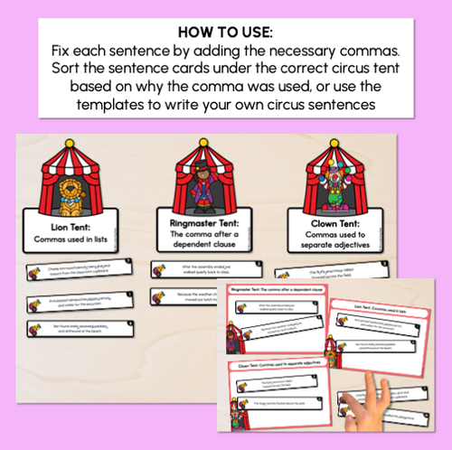 Resource preview 2 for The Great Comma Circus - Commas Activity