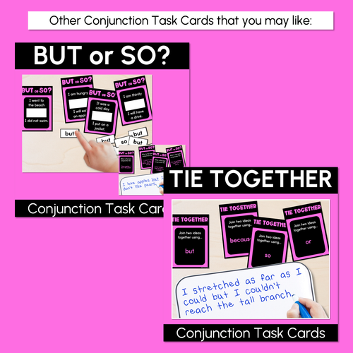 Resource preview 4 for BEFORE or BECAUSE - Conjunction Task Cards - VCOP aligned