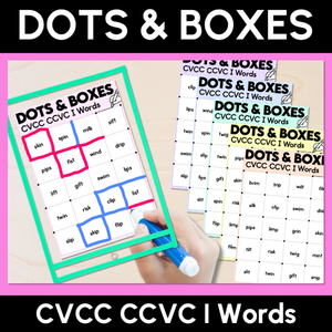 Dots and Boxes Phonics Game - CVCC CCVC I Words