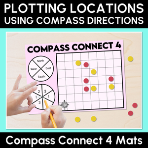 Plotting Locations Using Compass Directions - Compass Connect 4 Mats