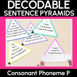 CONSONANT PHONEME P WORDS - Decodable Sentence Pyramids - Phonics Fluency