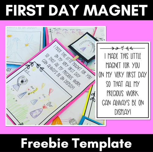 Resource preview 1 for First Day of School MAGNET TEMPLATE FREEBIE