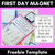 1 for First Day of School MAGNET TEMPLATE FREEBIE