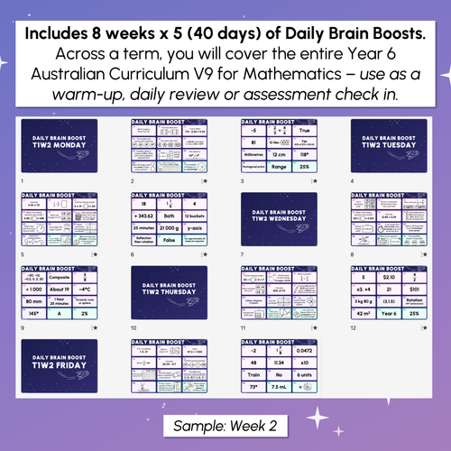 Resource preview 4 for Year 6 Maths Review - Daily Brain Boosts - Set 1