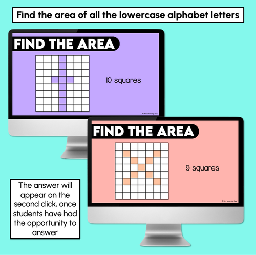 Resource preview 2 for Find the Area – Alphabet Digital Slides