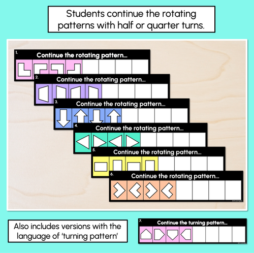 Resource preview 2 for Rotating Pattern Task Cards with Half & Quarter Turns