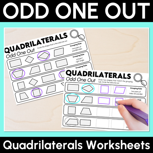 Resource preview 1 for Odd One Out - Quadrilaterals Worksheets