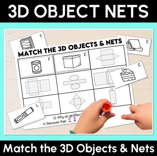 3D Objects and Nets - Matching Activity - Mrs Learning Bee
