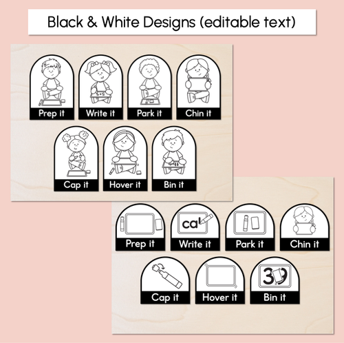 Resource preview 4 for  Whiteboard Expectations - Editable Neutral Arches - Instructional Signs