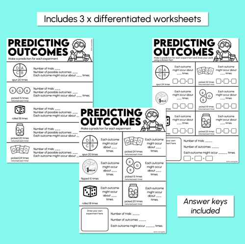 Resource preview 3 for Predicting Outcomes - Chance Worksheets